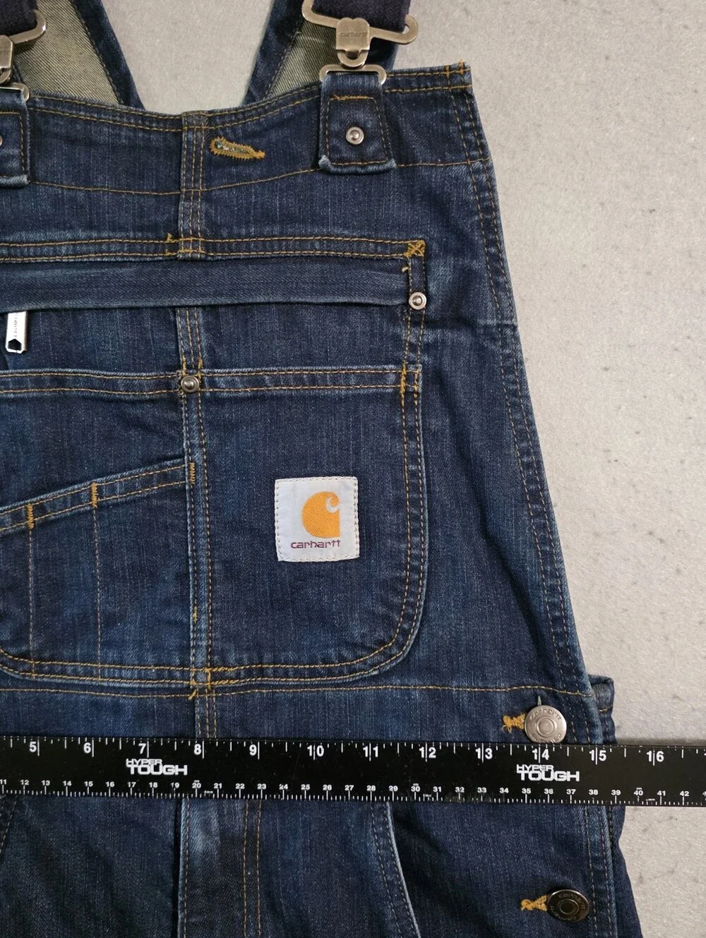 Carhartt Mens Rugged Flex Denim Bib Overalls Double Knee 103322 Size 28x31